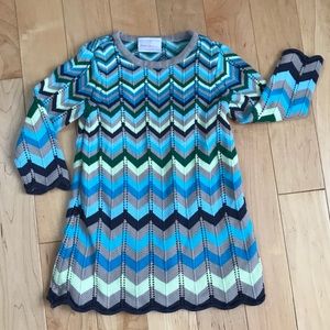Hanna Andersson chevron sweater dress size 3T